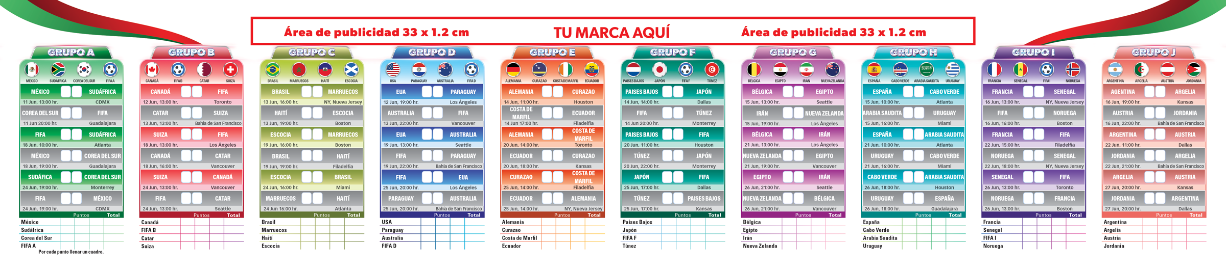 Calendario del Mundial 2026 - Fase Eliminatoria (dorso)
