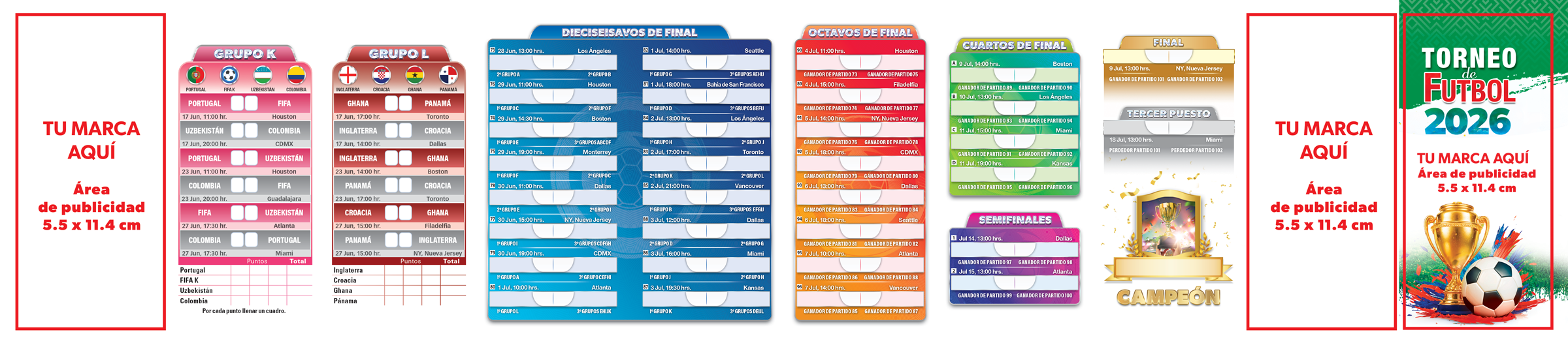 Calendario del Mundial 2026 - Fase de Grupos (frente)